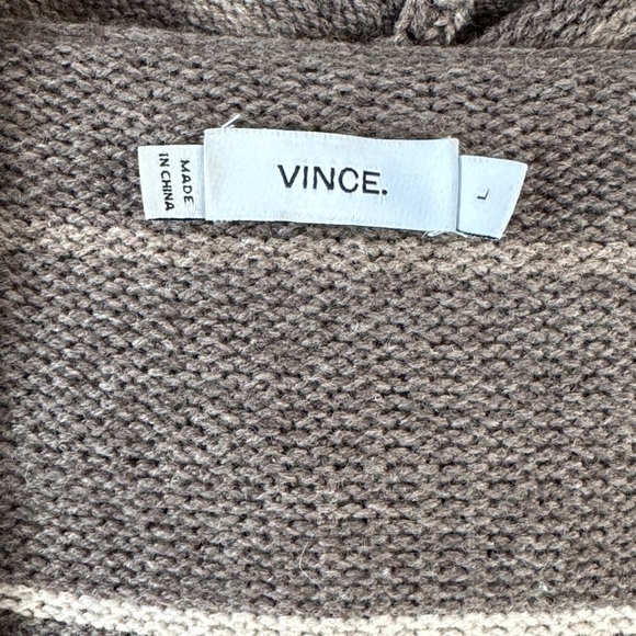 Vince Hooded Shawl Kint Sweater Size L - Picture 3 of 6
